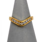 Pre-Owned 9ct Gold 9 Diamond Wishbone Ring Size L