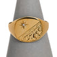 Pre-Owned 9ct Gold Diamond Half Pattern Square Signet Ring