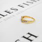 Pre-Owned 9ct Gold 9 Diamond Wishbone Ring Size L