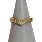 Pre-Owned 9ct Gold 9 Diamond Wishbone Ring Size L