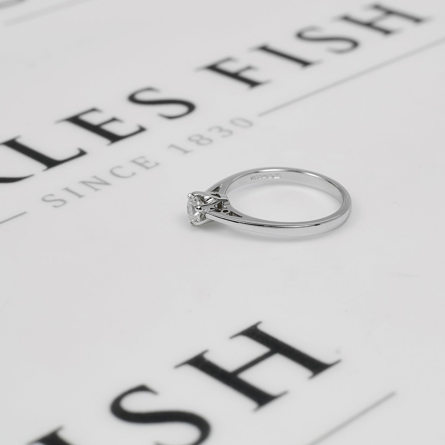 Pre-Owned 9ct White Gold Diamond Solitaire Ring Size M