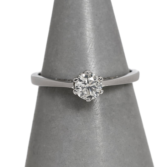 Pre-Owned 9ct White Gold Diamond Solitaire Ring Size M