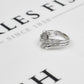 Pre-Owned 9ct White Gold Diamond Crossover Ring Size L.5