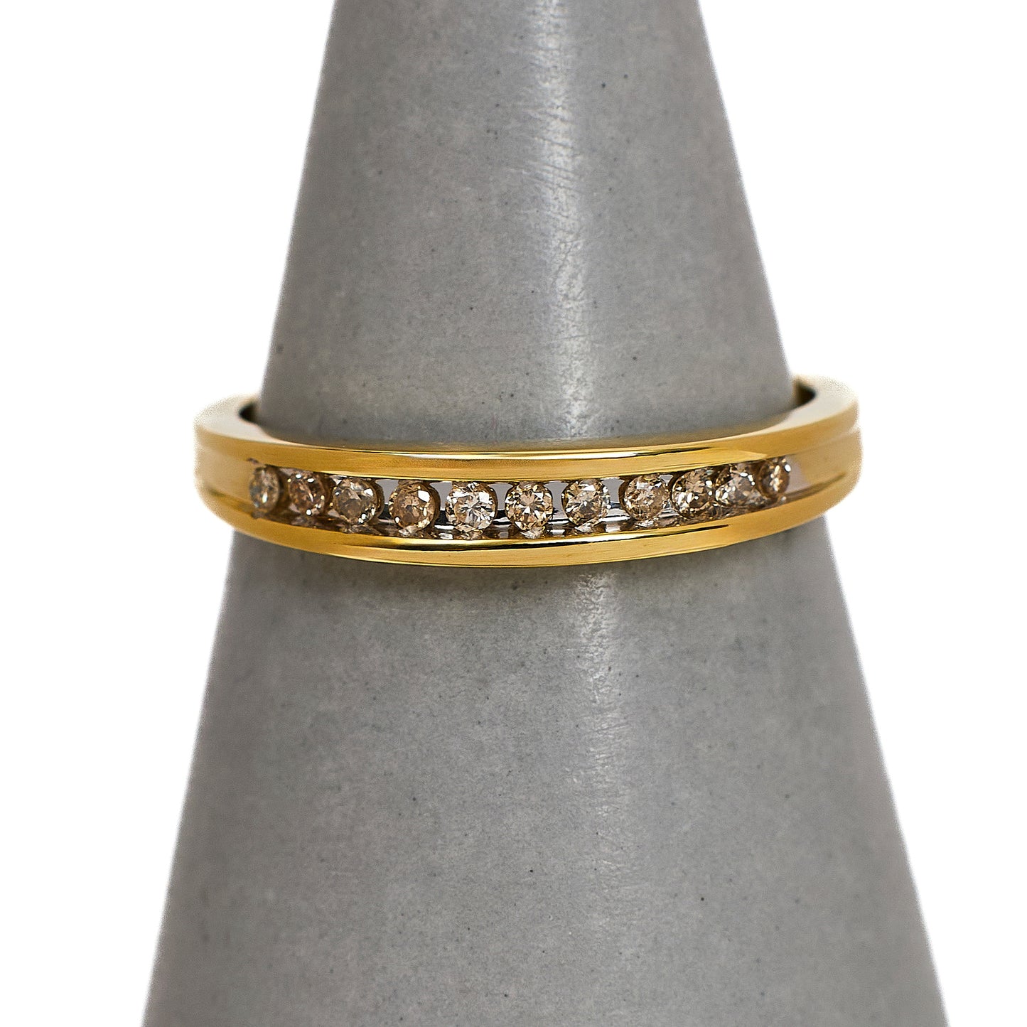 Pre-Owned 9ct Gold 11 Diamond Dress Ring Size L