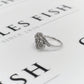 Pre-Owned 9ct White Gold 3 Diamond Cluster Ring Size P.5