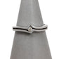 Pre-Owned 9ct White Gold Diamond Zigzag Ring Size M
