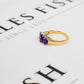 Pre-Owned 9ct Gold Amethyst & Diamond Ring Size J.5