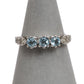 Pre-Owned 9ct White Gold Topaz & Diamond Ring Size L.5