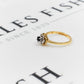 Pre-Owned 9ct Gold Sapphire & Diamond Cluster Ring Size M.5