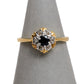 Pre-Owned 9ct Gold Sapphire & Diamond Cluster Ring Size M.5