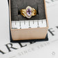 Pre-Owned 9ct Gold Oval Amethyst & Diamond Twist Design Ring