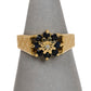 Pre-Owned 9ct Gold Sapphire & Diamond Cluster Ring Size M