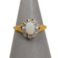 Pre-Owned 9ct Gold Oval Opal & Diamond Cluster Ring Size N