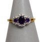 Pre-Owned 9ct Amethyst & Diamond Dress Ring Size Q