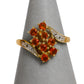 Pre-Owned 9ct Gold Fire Opal & Diamond Ring Size M