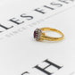 Pre-Owed 9ct Gold Glass Filled Ruby & Diamond Cluster Ring