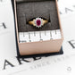 Pre-Owed 9ct Gold Glass Filled Ruby & Diamond Cluster Ring