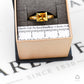Pre-Owned 9ct Gold Square Citrine & Diamond Ring Size Q