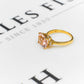 Pre-Owned 9ct Gold Rectangle Morganite & Diamond Ring