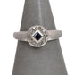 Pre-Owned 9ct White Gold Sapphire & Diamond Cluster Ring