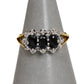 Pre-Owned 9ct Gold Sapphire & Diamond Cluster Ring Size L