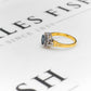 Pre-Owned 9ct Gold Oval Sapphire & Diamond Cluster Ring
