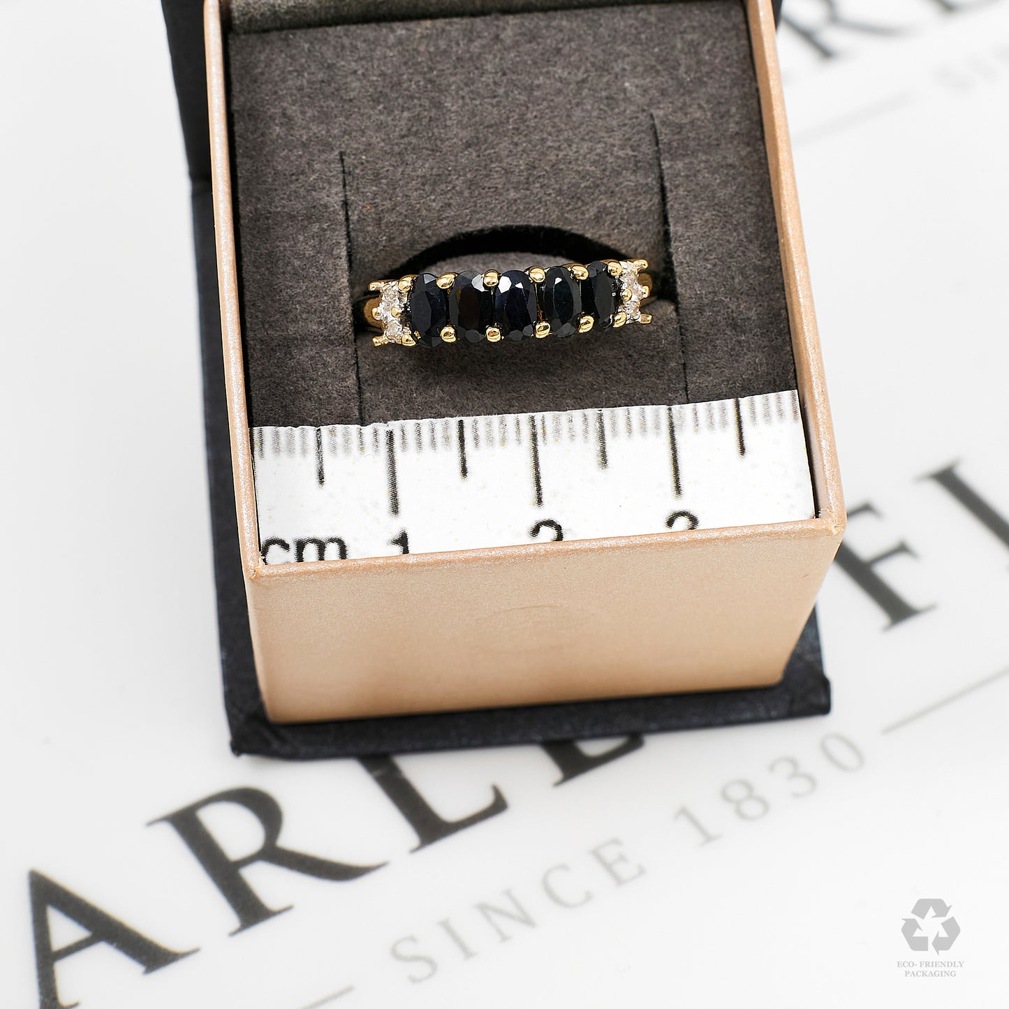 Pre-Owned 9ct Gold Sapphire & Diamond Ring Size U