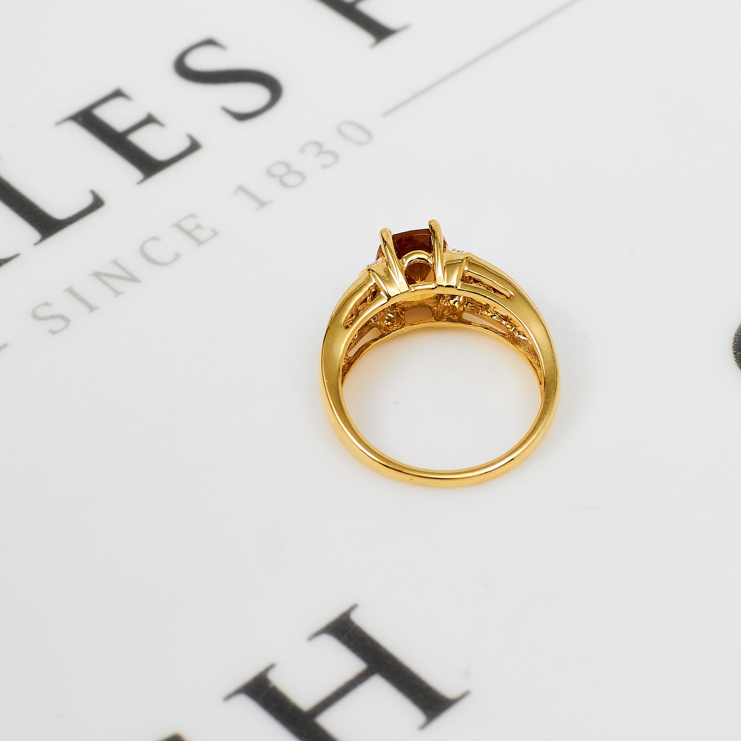 Pre-Owned 9ct Gold Multi Citrine & Diamond Ring Size O.5
