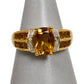 Pre-Owned 9ct Gold Multi Citrine & Diamond Ring Size O.5