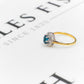 Pre-Owned 9ct Gold Topaz & Diamond Cluster Ring Size I.5