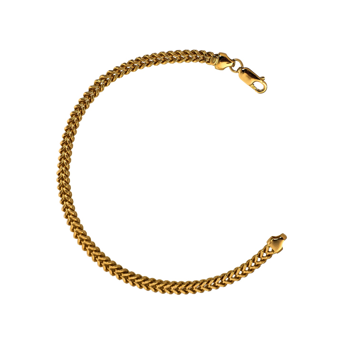 Pre-Owned 18ct Gold Square Foxtail Chain Bracelet 8 Inch