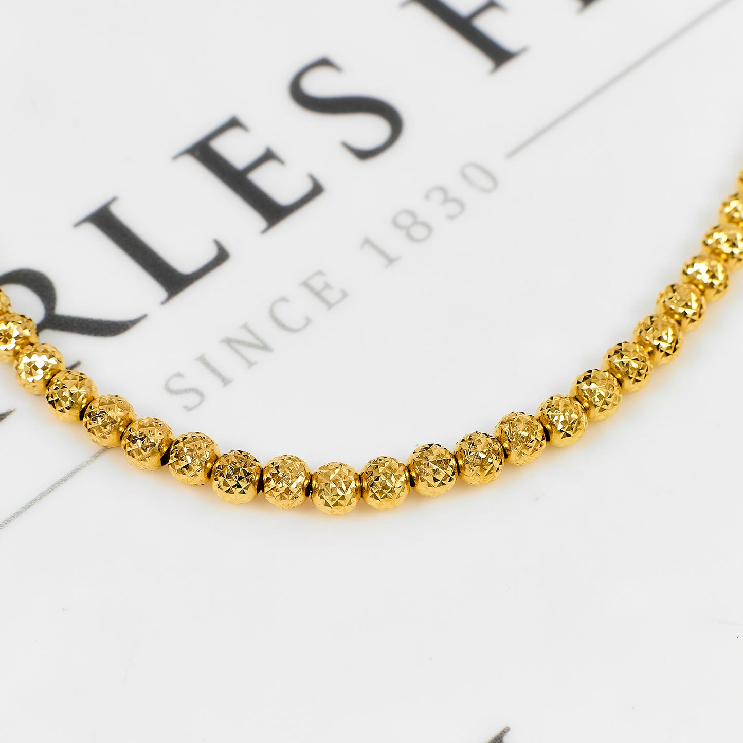 Pre-Owned 18ct Gold Faceted Ball Bracelet 8 Inch