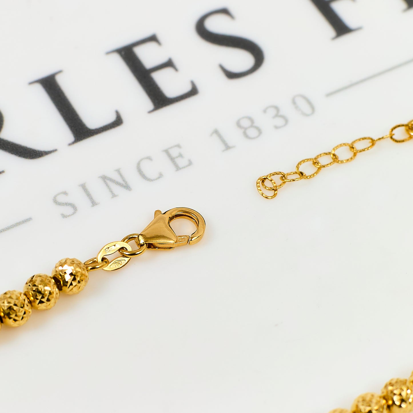 Pre-Owned 18ct Gold Faceted Ball Bracelet 8 Inch
