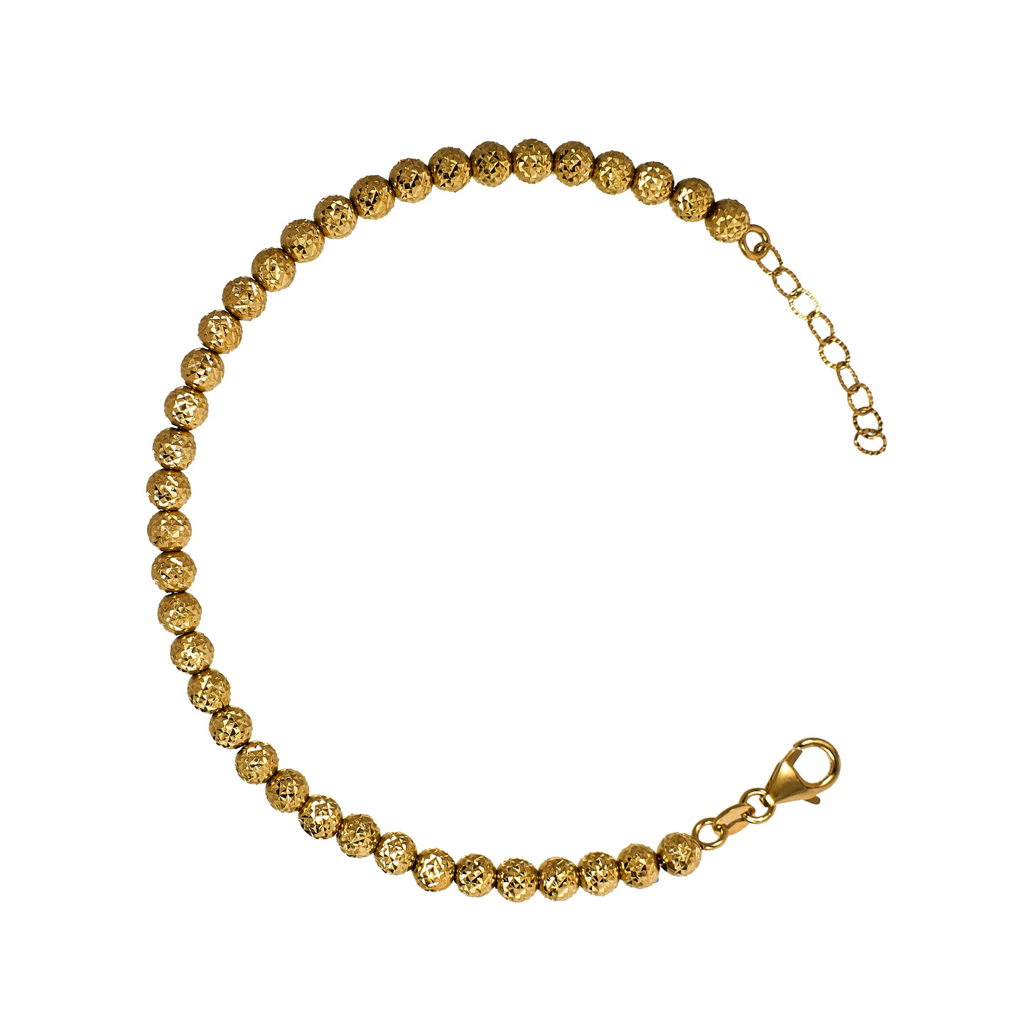 Pre-Owned 18ct Gold Faceted Ball Bracelet 8 Inch