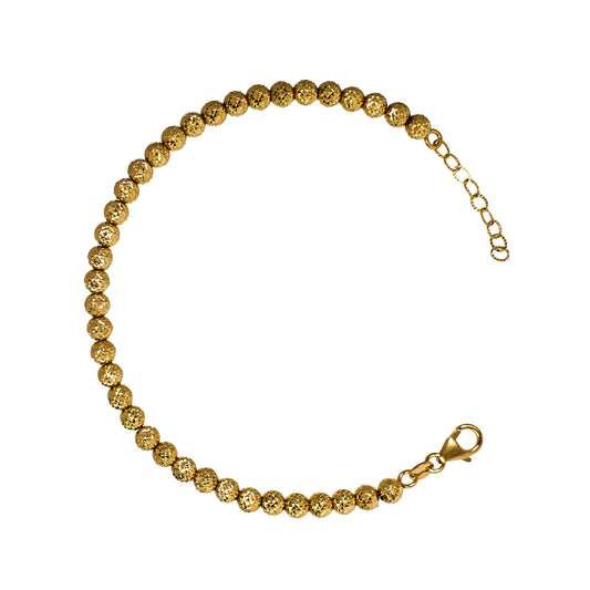 Pre-Owned 18ct Gold Faceted Ball Bracelet 8 Inch