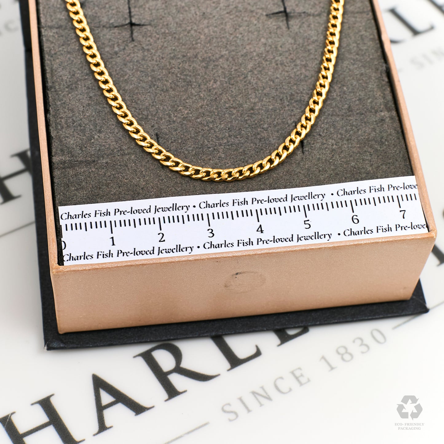 Pre-Owned 18ct Gold Curb Chain Bracelet 7.5 Inch