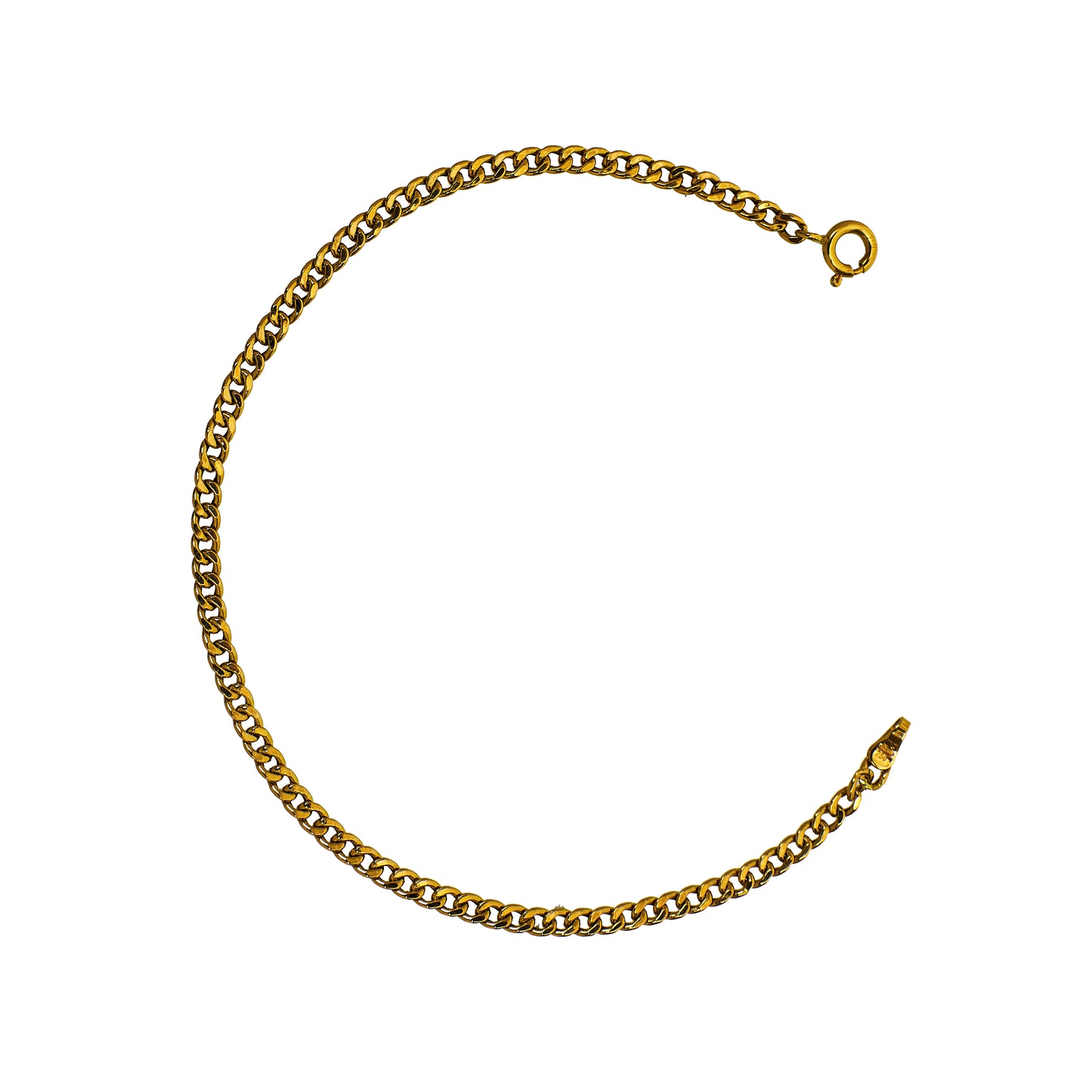 Pre-Owned 18ct Gold Curb Chain Bracelet 7.5 Inch