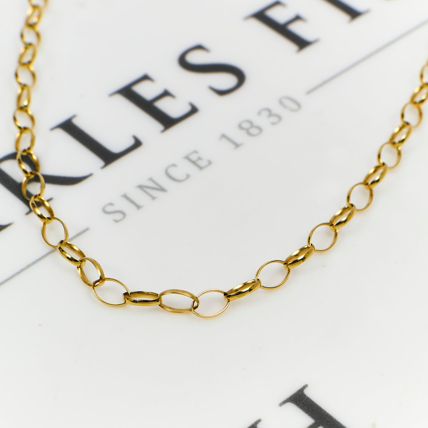 Pre-Owned 9ct Gold Belcher Chain Necklace 22 Inch