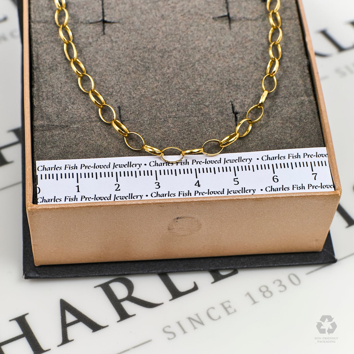 Pre-Owned 9ct Gold Belcher Chain Necklace 22 Inch