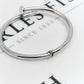 Pre-Owned 9ct White Gold Curved Nail Design Hinged Bangle