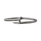 Pre-Owned 9ct White Gold Curved Nail Design Hinged Bangle