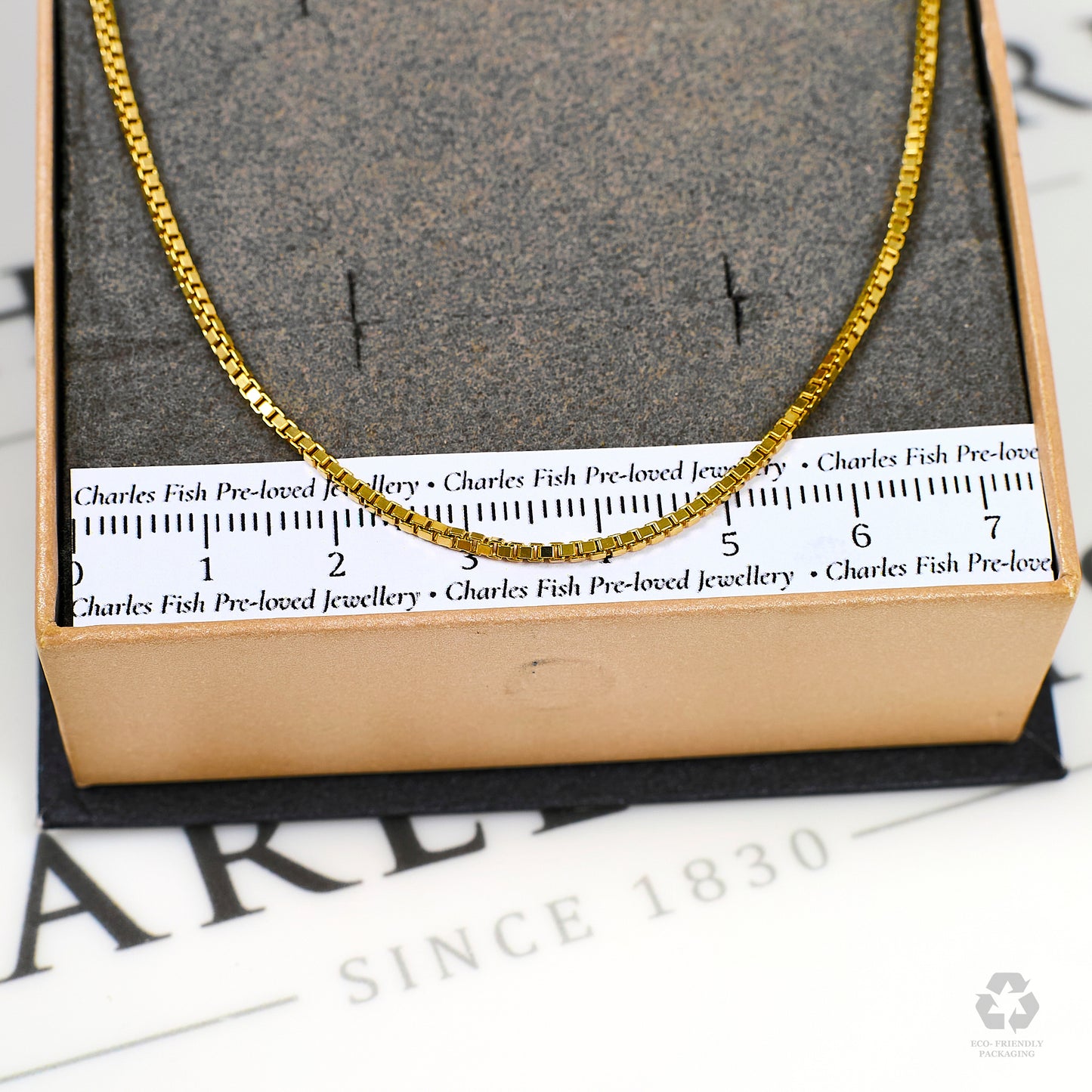 Pre-Owned 9ct Gold Box Link Chain Necklace 18 Inch