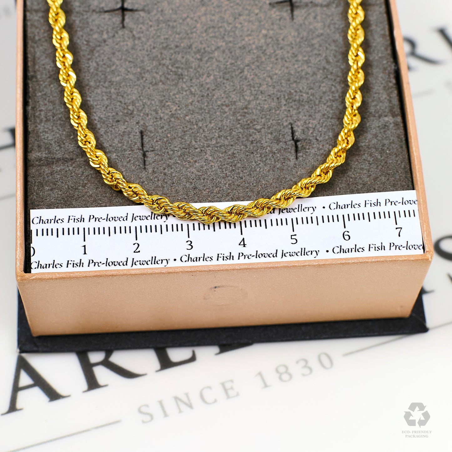 Pre-Owned 14ct Gold Rope Chain Necklace 22 Inch