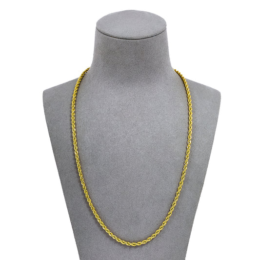 Pre-Owned 14ct Gold Rope Chain Necklace 22 Inch