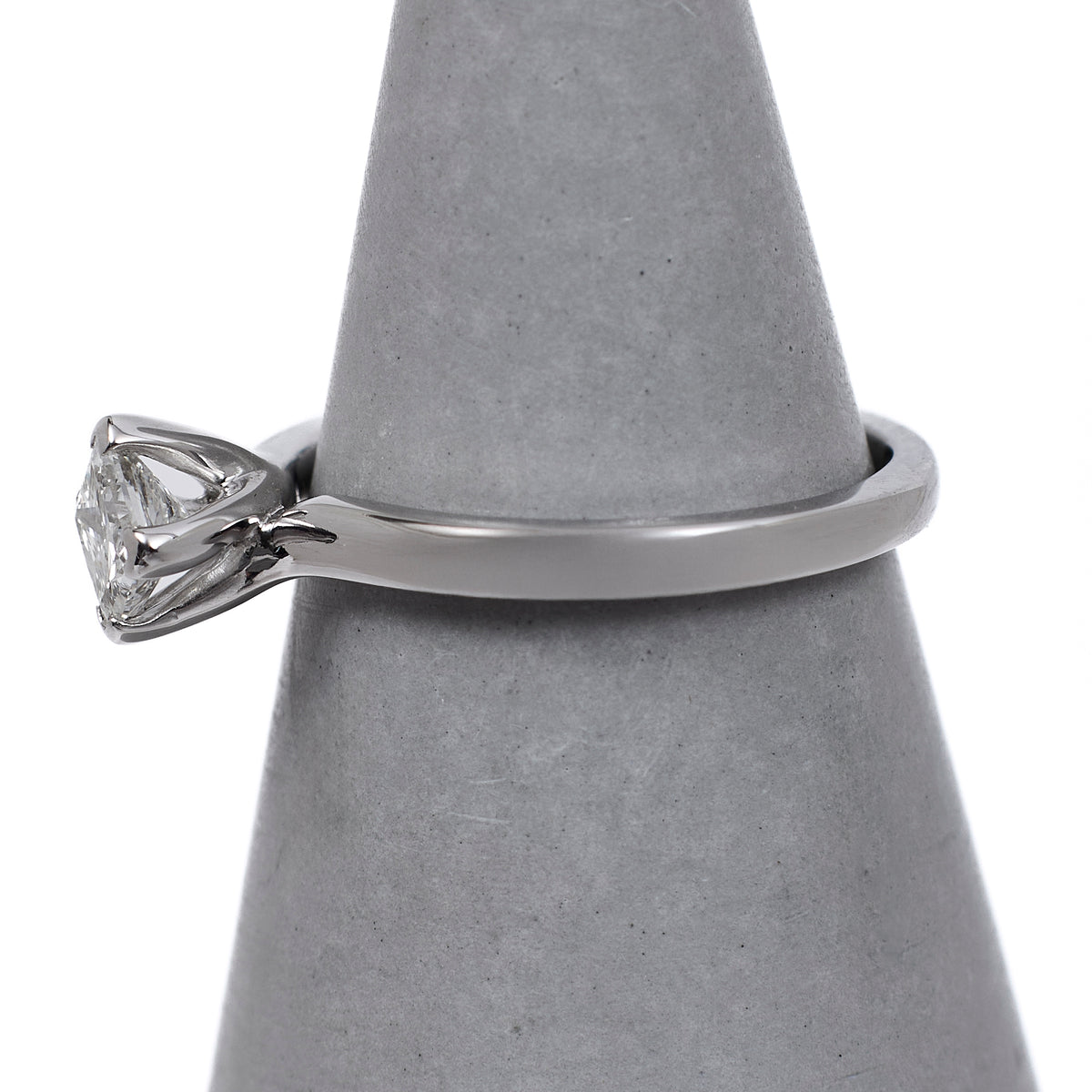 Platinum GIA Diamond Solitaire Ring Size J