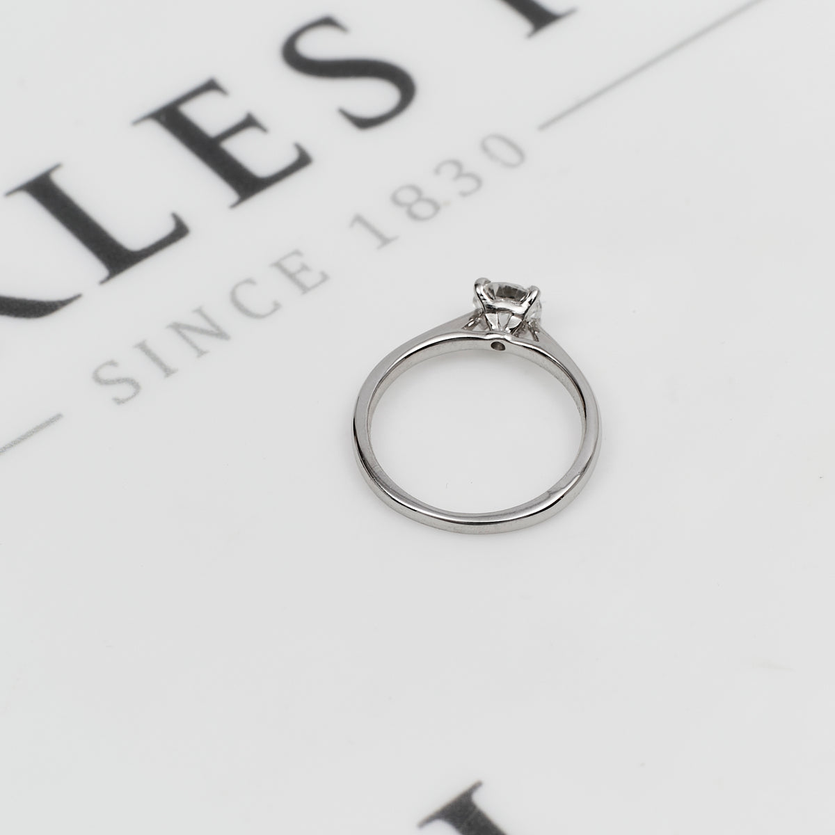 Platinum GIA Diamond Solitaire Ring Size J