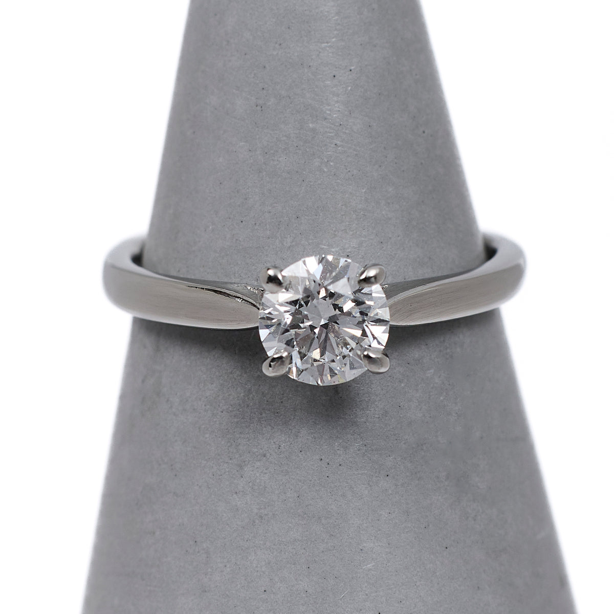 Platinum GIA Diamond Solitaire Ring Size J