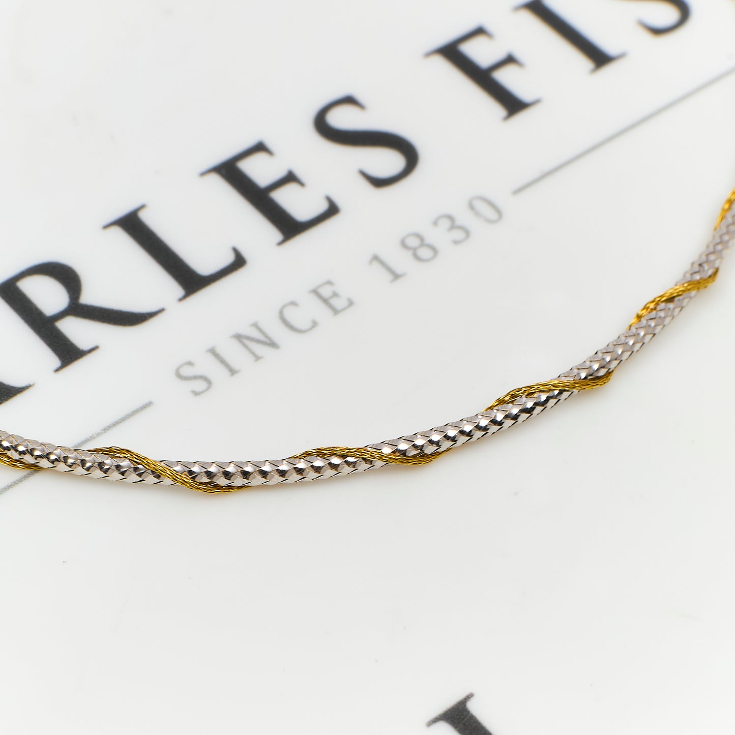 Pre-Owned 18ct White Gold Necklace & Gold Twist 16 Inch
