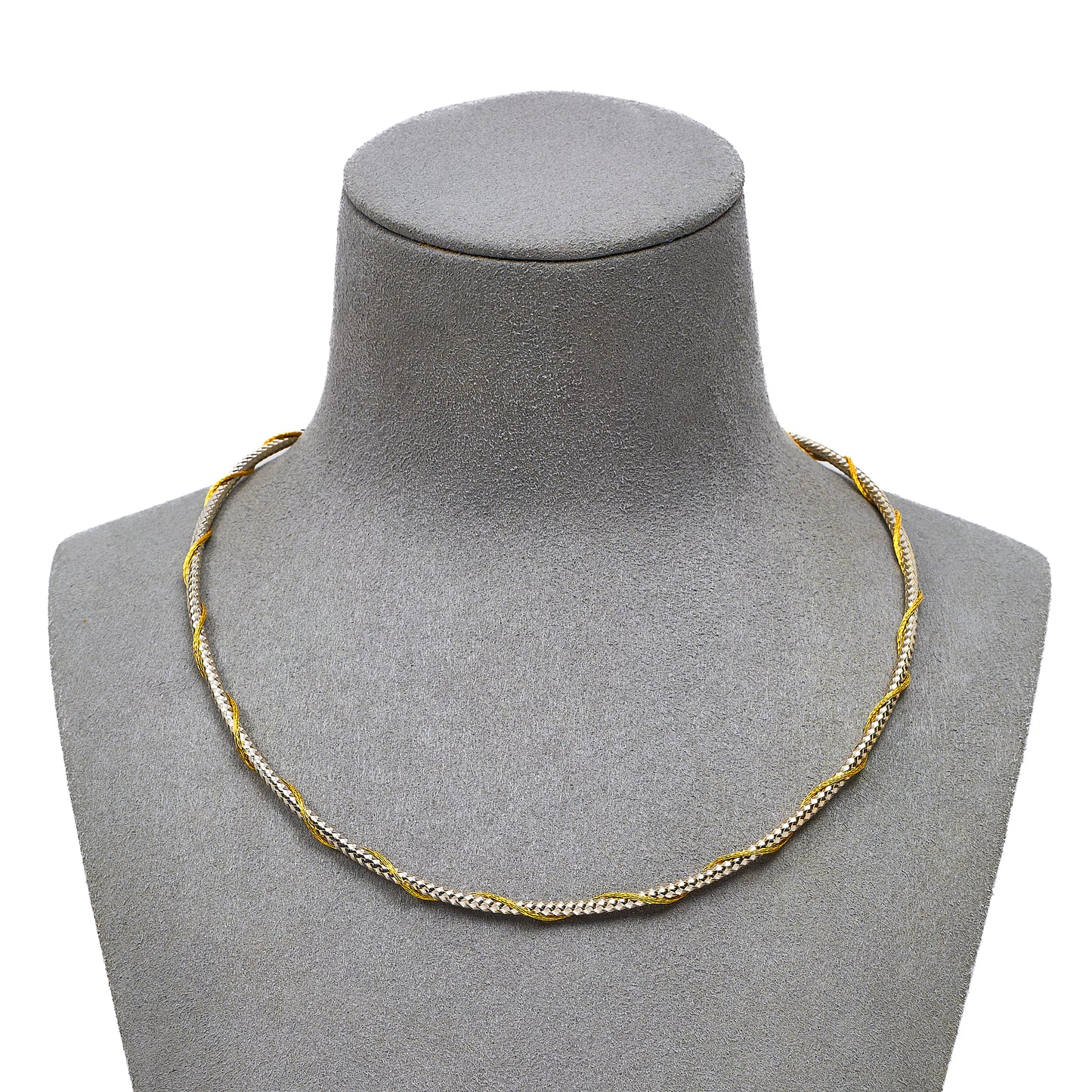 Pre-Owned 18ct White Gold Necklace & Gold Twist 16 Inch