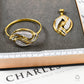 Pre-Owned 18ct Gold 2 Tone CZ Pendant & Bangle SET